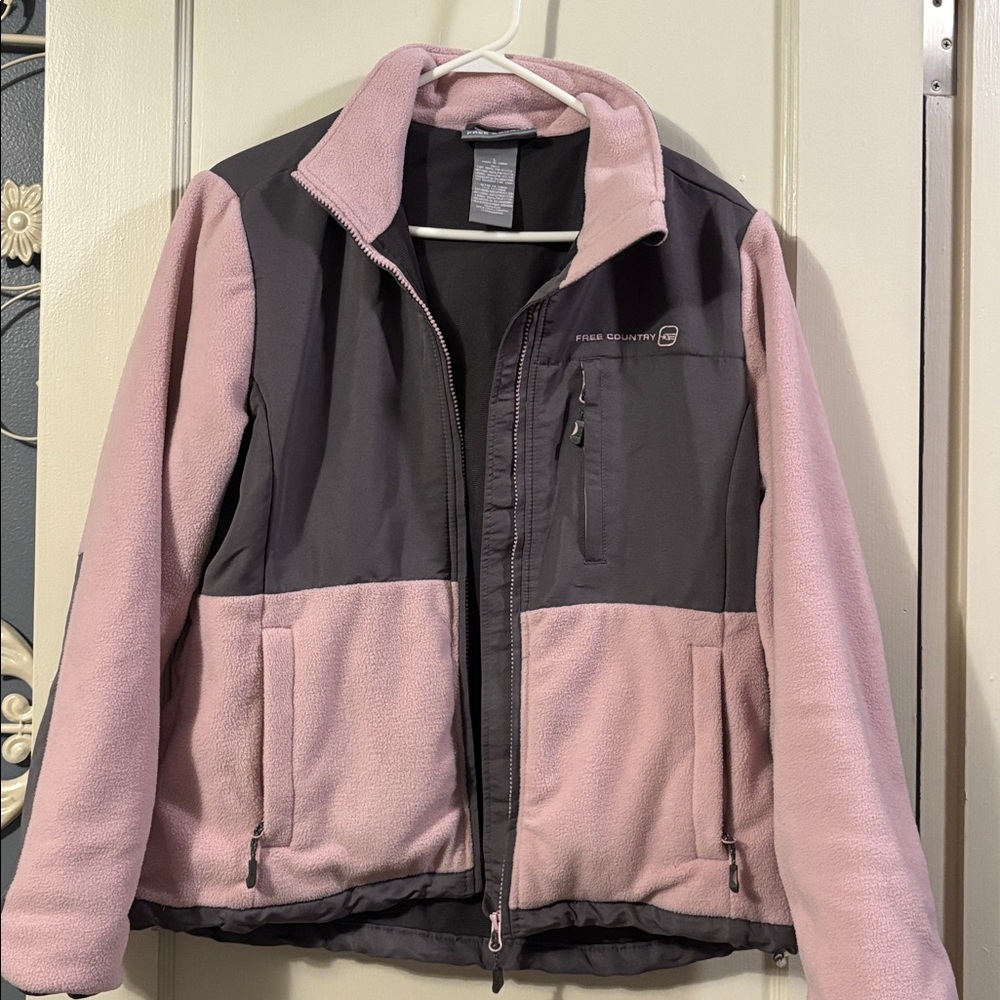 Field & Stream Pink and Gray Fleece Jacket